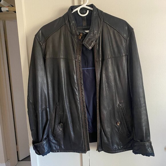 Dark Brown Leather Jacket - Massimo Dutti - Picture 1 of 15